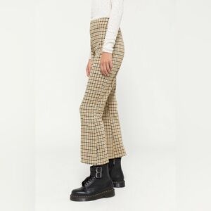 Urban Outfitters |Cara High-Waisted Kick Flare Pant Yellow Checkered Size Medium